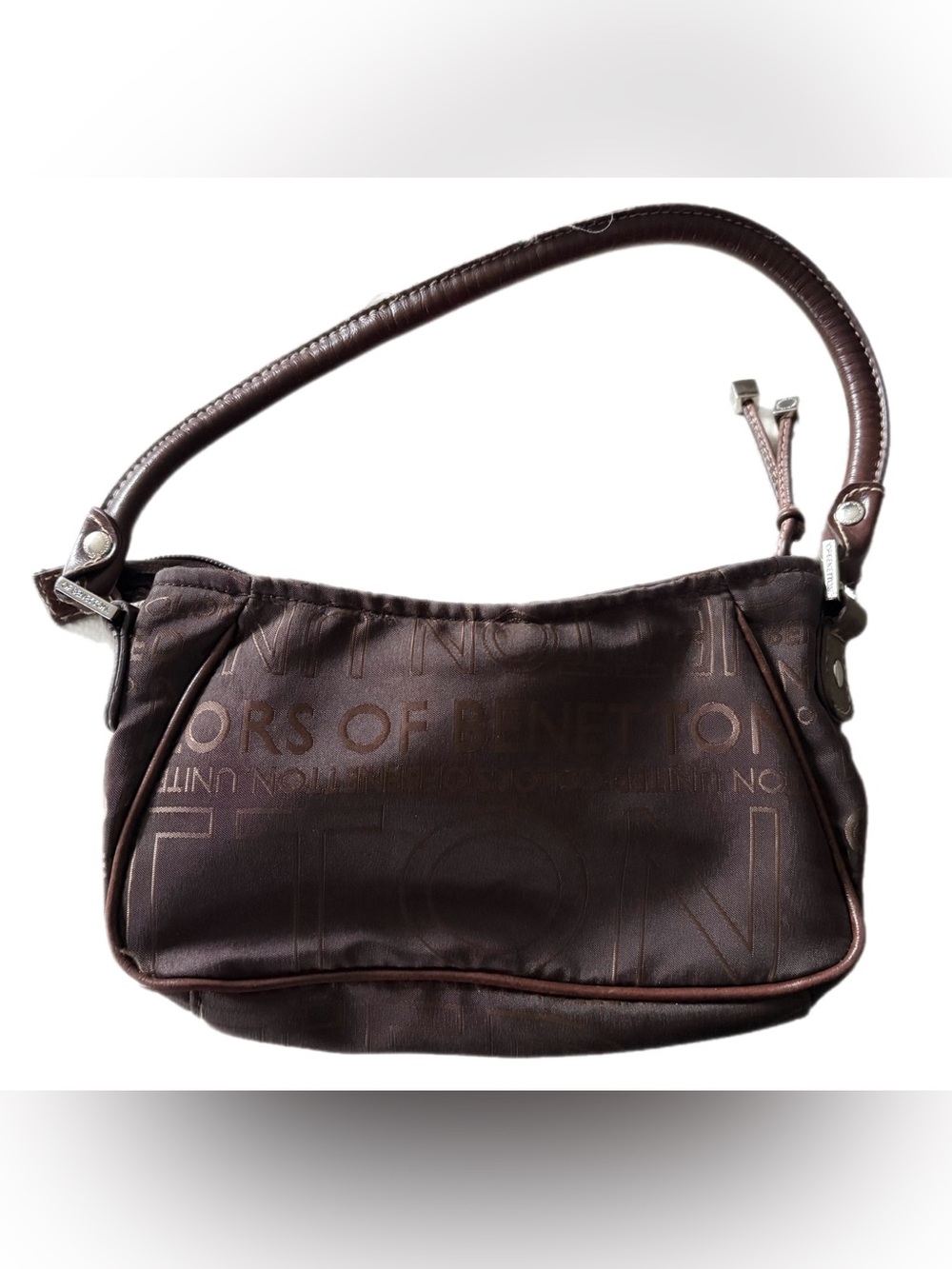 Vintage United Colors Of Benetton Dark Brown Logo Shoulder Bag